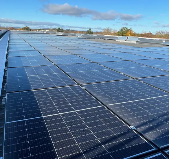 Solar panels on Worcester Bosch roof